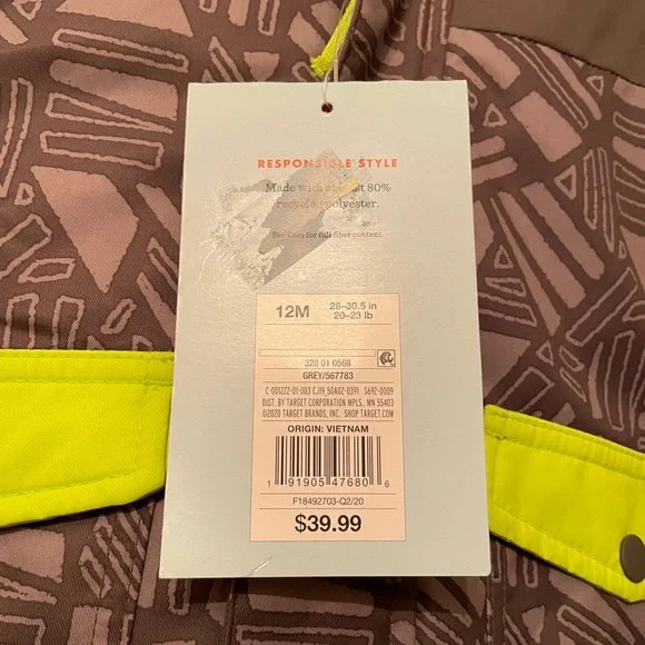 Boys 12 month winter ski jacket